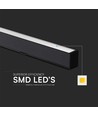 VT-7-44 LED pendelarmatur 40W - lineær, hængende, Samsung chip, op/ned system 3i1, sort hus