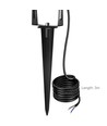 11W LED havelampe - Sort, med spyd, IP65, 24V