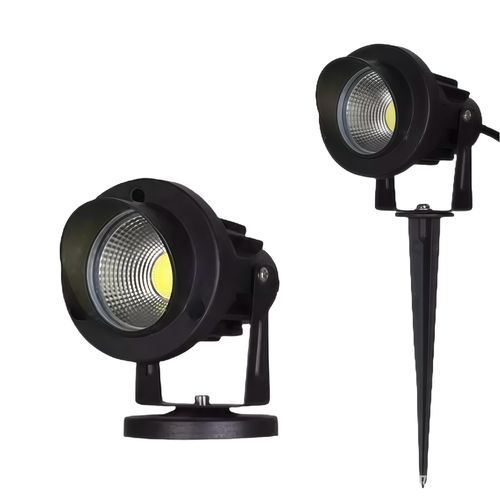 11W LED havelampe - Sort, med spyd, IP65, 24V