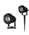11W LED havelampe - Sort, med spyd, IP65, 24V