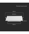 18W Ø22cm LED indbygningspanel - Hul: Ø20,5 cm, Mål: Ø22 cm, Backlit, Rund