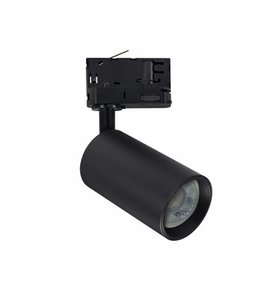 6W 3-faset Dæmpbar GU10 DimToWarm skinnespot - Sort, 1800K-3000K, Inkl. lyskilde