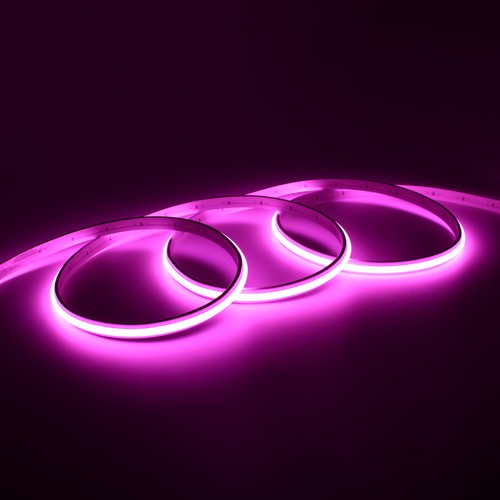 5m 9W/m Pink Dot-free COB-LED strip - IP20, 240 LED pr. meter, 24V, COB LED