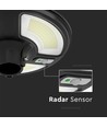10W Solara LED havelampe med sensor - IP65, 1500lm, sort, rund, inkl. fjernbetjening og timer