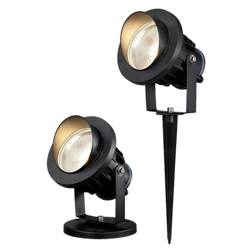 20W LED havelampe - Sort, med spyd, IP65, 24V