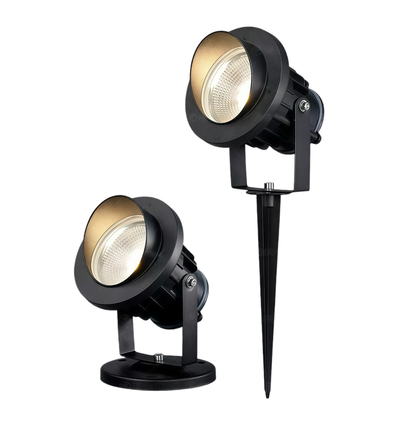 20W LED havelampe - Sort, med spyd, IP65, 24V