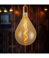 E27 4W LED spiral filament pære - A160, Amber glas, 2700K, 250lm