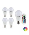 V-Tac 6W RGB LED pære - Med RF fjernbetjening, E27