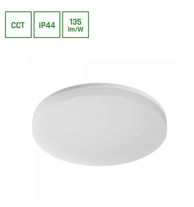 Ø330x53 mm Nymphea Fusion loftlampe 20W/30W/40W LED - CCT, 230V, 120°, IP44, hvid
