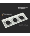 3-huls AR111 indbygningsspot - Hvid, aluminium, hul: 455x168mm, uden lyskilde