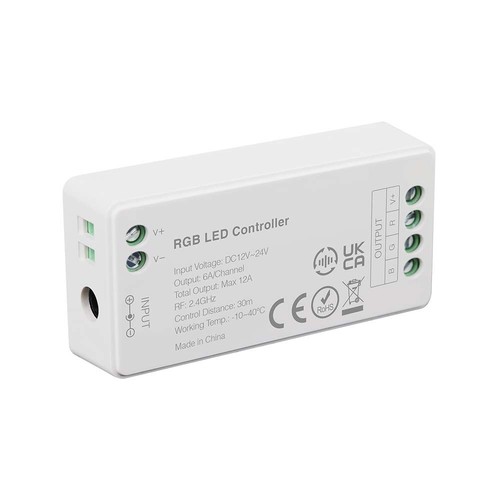 RGB+W WiFi controller til LED strips - 12V/24V, 12A, hvid, app styret