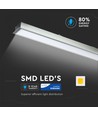 120cm 40W LED lineært indbygningsarmatur - Samsung LED chip, 120cm, sølv, 5 års garanti