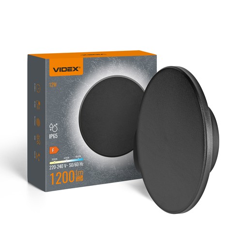Dome 12W rund LED væglampe - IP65, CCT, sort