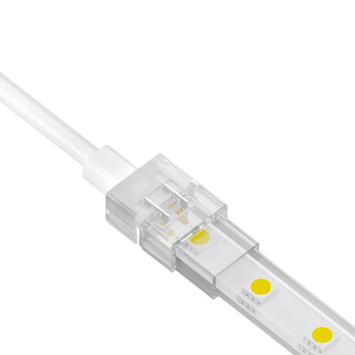 Vandtæt startstik til LED strip - 10mm, enkeltfarvet, IP68, 5V-24V