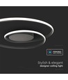60cm 48W dæmpbar LED designer loftslampe - 5150lm, TRIAC dæmpbar, sort kant, Ø60cm, 4000K