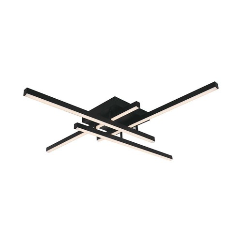 38W LED loftslampe - 85x85cm, dæmpbar, sort, 4000K, moderne design