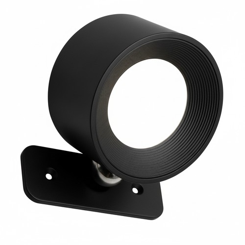 Genopladelig væglampe CCT - 4,5W, Mat sort, rund, 360° roterbar, IP20, inkl. lyskilde