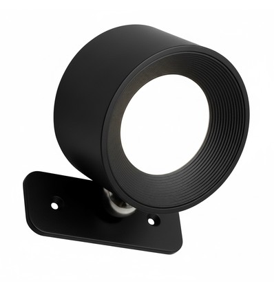 4,5W Genopladelig væglampe CCT - IP20, Rund, Mat sort, 360° roterbar, inkl. lyskilde