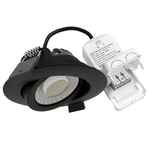 LEDlife DimToWarm+CCT RA96 sort indbygningsspot - Hul: Ø6,8 cm, Mål: Ø8,3 cm, 7W, hvid kant, dæmpbar, 230V