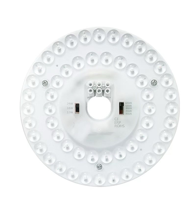 Ø17 cm / 24/18/12W LED indsats med linser - Flicker free, valgfri CCT, erstat G24, cirkelrør og kompaktrør