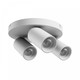 Rund loftlampe med 3 spots, GU10 - Hvid, Ø22cm, IP20 indendørs, uden lyskilde