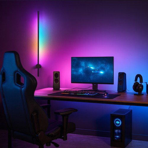 60cm RGBIC justerbar væglampe - Bluetooth, 5V USB