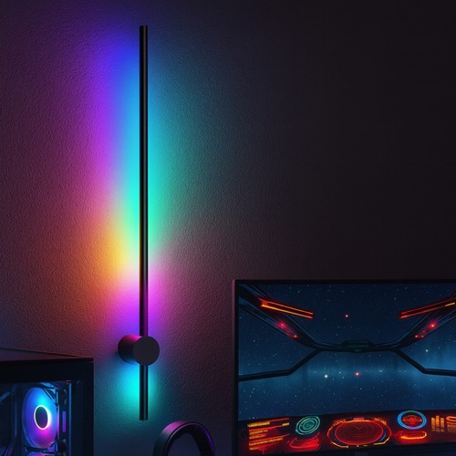 80cm RGBIC justerbar væglampe - Bluetooth, 5V USB