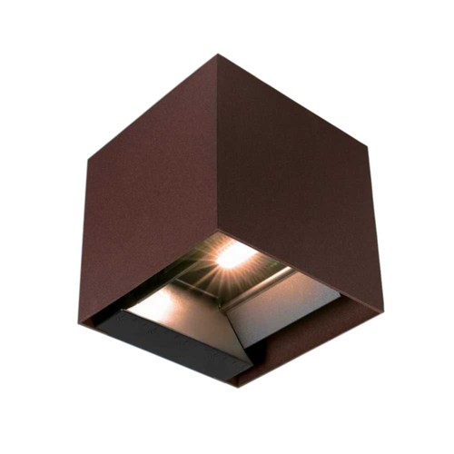 9W LED Solcelle væglampe - IP65, CCT, 3 lyskulører, PIR-sensor, cortenfarvet hus
