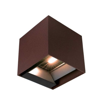 9W LED Solcelle væglampe - IP65, CCT, 3 lyskulører, PIR-sensor, corten hus