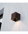 9W LED Solcelle væglampe - IP65, CCT, 3 lyskulører, PIR-sensor, cortenfarvet hus