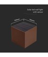 9W LED Solcelle væglampe - IP65, CCT, 3 lyskulører, PIR-sensor, corten hus
