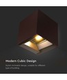 9W LED Solcelle væglampe - IP65, CCT, 3 lyskulører, PIR-sensor, cortenfarvet hus