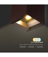 9W LED Solcelle væglampe - IP65, CCT, 3 lyskulører, PIR-sensor, cortenfarvet hus