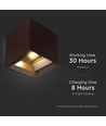 9W LED Solcelle væglampe - IP65, CCT, 3 lyskulører, PIR-sensor, corten hus