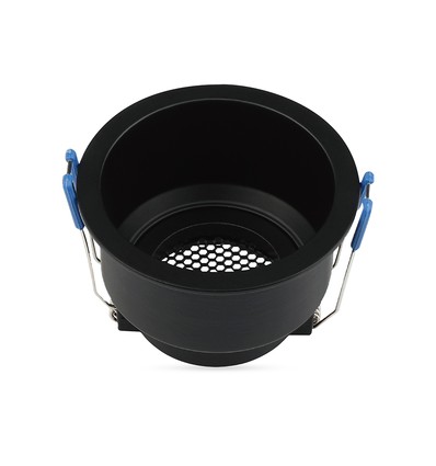 VT-9001RD lampeholder GU10 - aluminium, honeycomb, dyb anti-blænding, sort rund