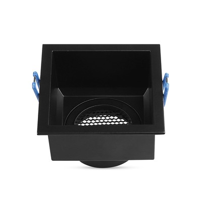 GU10 indbygningsspot, kvadratisk sort - Honeycomb anti-glare, aluminium, hul: 80x80mm