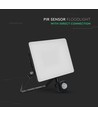 10W LED projektør med sensor - 120lm/W, sort, IP65 udendørs