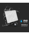20W LED projektør med sensor - 120lm/W, IP65, sort, 3000K, PIR sensor