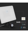 Vt-4929-Fc LED projektør 30W - med hurtig tilslutning, PIR sensor, 3000K, sort hus, 120lm/w