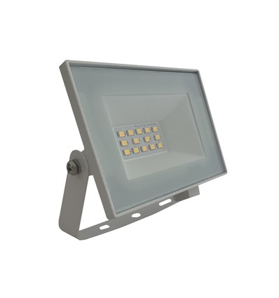 10W LED projektør, hvid - 850lm, IP65, 4000K, hvidt kabinet