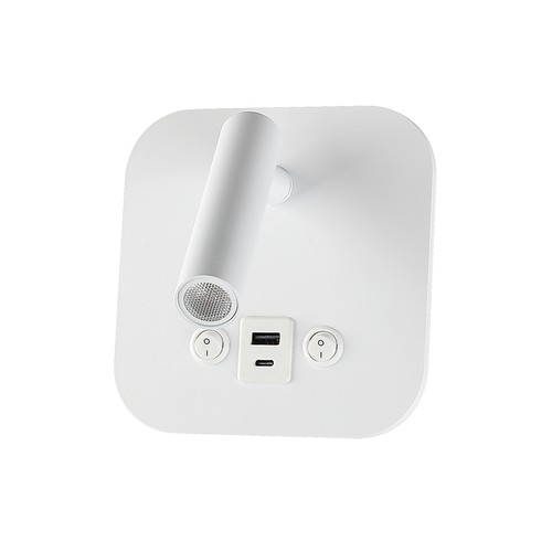 8W LED sengevæglampe med USB/PD opladning - CREE chip, 3000K, hvid, inkl. lyskilde