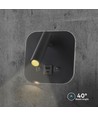 8W LED senge-væglampe med USB opladning - Sort, 3000K, CREE chip, USB-A og USB-C