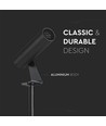 VT-10182 LED 2W - spidelampe i aluminium 3000K sort hus IP65 rund