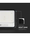 VT-204W LED projektør 200W - med solpanel, CCT: 7in1, sort hus, med batteriindikator, IP65