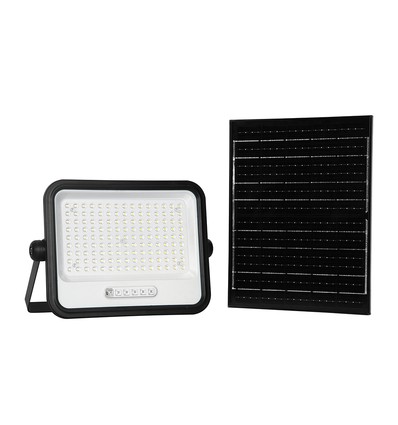 Vt-304w LED projektør 300W - med solpanel, CCT:7in1, sort hus, med batteriindikator, IP65