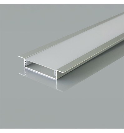 2000mm VT-71002 monteringssæt - med diffuser til LED-strip, indbygget, 40x10mm, sølv