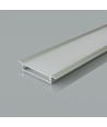 2m indbygningsprofil til LED strips - Sølv aluminium, inkl. cover, til strips op til 48,2mm, IP20