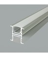 2m indbygningsprofil, aluminium - Inkl. cover, til LED strips op til 14,1mm, sølv, IP20