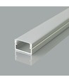 2m aluprofil monteringssæt - 17x10mm, inkl. diffuser og endestykker, sølv