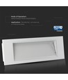3,8W Samsung LED nødlysarmatur - 6000K, IP20, 22m læseafstand, inkl. batteri